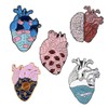Kimnny Brooch, 13 Styles Anatomical Heart Pin Kit Scientific Heart