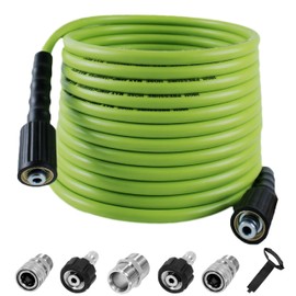 LycorTrade Pressure Washer Hose for Power Washer, 5800 PSI Kink Resistant Pressure Washing Extension Hose 25FT, 1/4" Power Washer Hose Replacement (M22-14mm) with 3/8" Quick Connector, Green