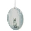 Northlight Arctic Fox Porcelain Disc Christmas Ornament - 4" -