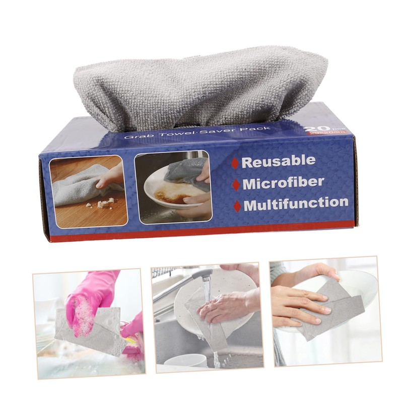 Outanaya Microfiber Kitchen Towels Box Durable Cleaning Cloths for Versatile