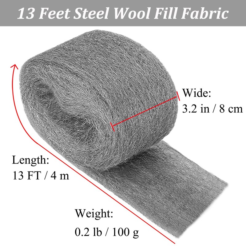 Steel Wool Mice Control 2 Pack, 13 Feet Steel Wool