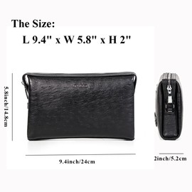 Balidiya Men Clutch Bags Genuine Leather Purse Wallet Large Capacity Business Card Organizer Purse 4-H…
