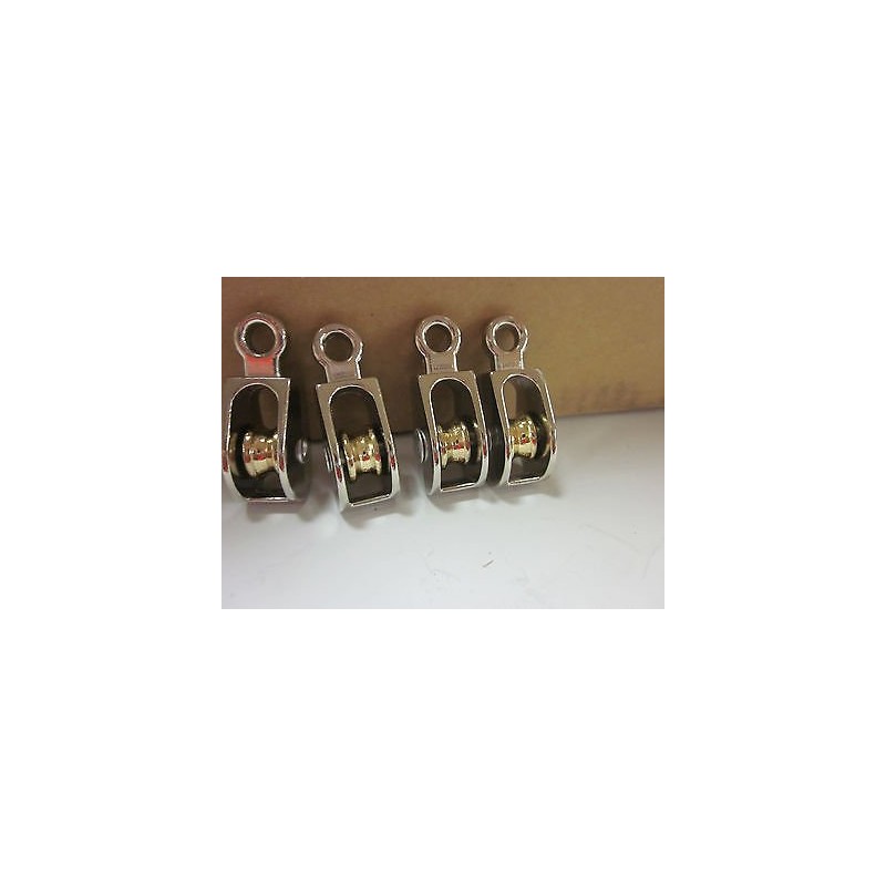 ~ 4pc ~ 1/2" x 5/32" SINGLE WHEEL BRASS SHEAVE