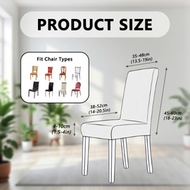 AMFUN Stretch Chair Covers for Dining Room Chairs, Set of 4, Stretch High Back Chair Covers, Slipcover, Removable, Washable Chairs, Protection Decoration for Restaurant, Banquet, Wedding, Party