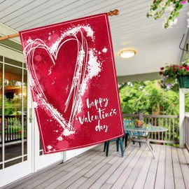 BreezeArt Studio M Valentine Heart Decorative Standard House Flag Banner – Premium Quality, 28 x 40 Inches