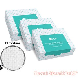Disposable Face Towels for Sensitive Skin:_3 Travel Packs (Total 45counts, 10"x12")