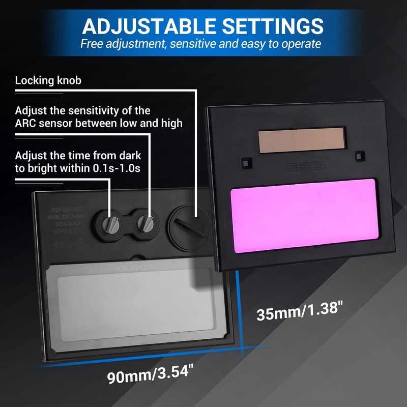 DEKOPRO Auto Darkening Solar Welding Helmet ARC TIG MIG Weld