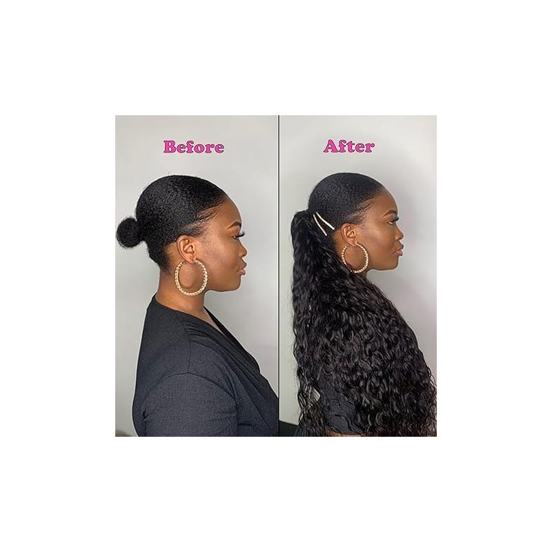 Coleta De Pelo Humano Rizado Con Clip, Extensión De Cabello