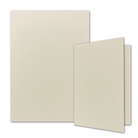 FarbenFroh by GUSTAV NEUSER A5 Folded Cards Set Including Envelopes – Set of 10 – Blank Natural White Invitation Cards in Cream White – Folding Cards with Envelopes
