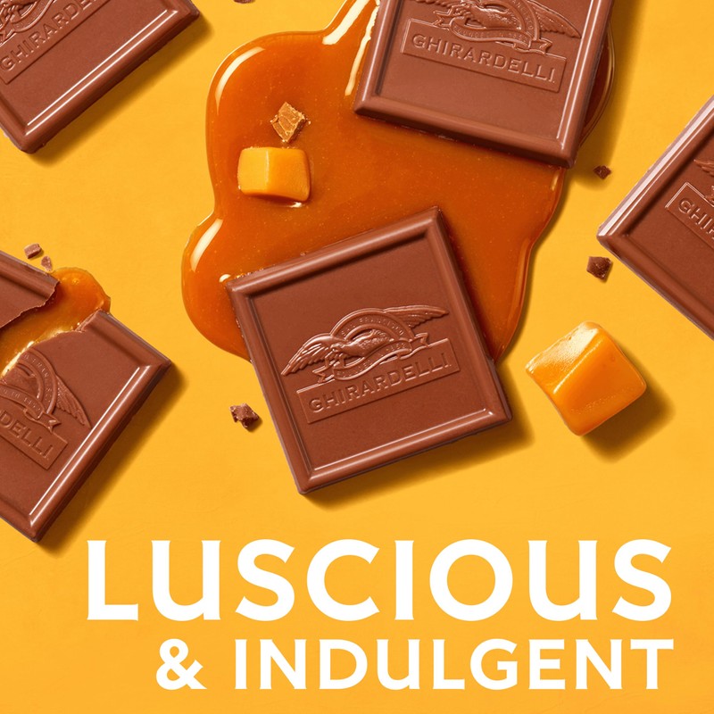 GHIRARDELLI Milk Chocolate Squares with Caramel Filling, 5.32 OZ Bag