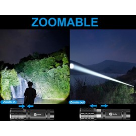 Skylla Flashlight LED Torch Tactical Small Flashlights Powerful high Lumens with 5 Modes Waterproof Flash Light for Home Outdoor Camping Emergency for Student Dorm Essentials Camper Gear (2 Pack)