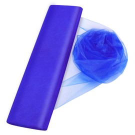 Cortinas de tela transparente de tul de organza de cristal para decoración de bodas, baby shower, fiestas de cumpleaños, eventos, 19 x 30 yardas (azul rey)