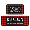 Haretu Framhouse Kitchen Rugs and Mats Set of 2, Black