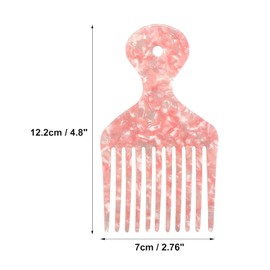 Wide Tooth Afro Hair Pick Comb, Afro Comb, Smooth Sturdy Wide Tooth Pick For Hair, Detangling & Styling Hair Pick For Women & Men, Pink, 4.8 Inch