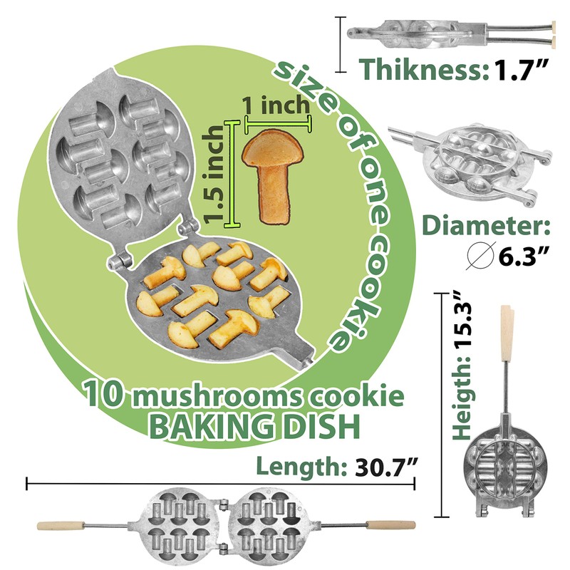 Sweet Pastry Maker - Cookie Mold Mushrooms -Baker Ukrainian form