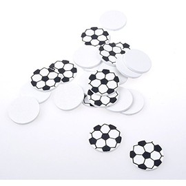 56012 Confetti - Football - Wooden Football - Table Decoration - World Cup - Football Decoration - 3 cm - Pack of 24