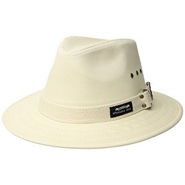 Panama Jack Men's Original Canvas Safari Sun Hat, 2 1/2" Brim, UPF (SPF) 50+ Sun Protection (Natural, Large)