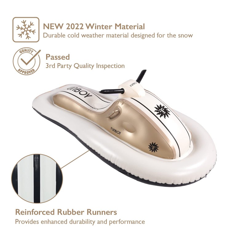 FUNBOY Winter Fun Inflatable Snowmobile, Two Pack, Champagne Two Pack