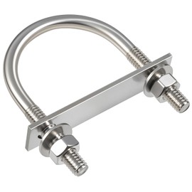 SVLING 6 Sets Round U Bolts, u-Bolts 1-1/4 Inch Wide, 304 Stainless Steel U Bolt,with Nuts,Bolt Plate and Washers for Boat Trailer Tube(1/4" D x 1-1/4"W x 2-1/4"L)