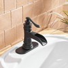 BWE Black Bathroom Faucet Matte Waterfall Farmhouse Vanity Sink Lavatory