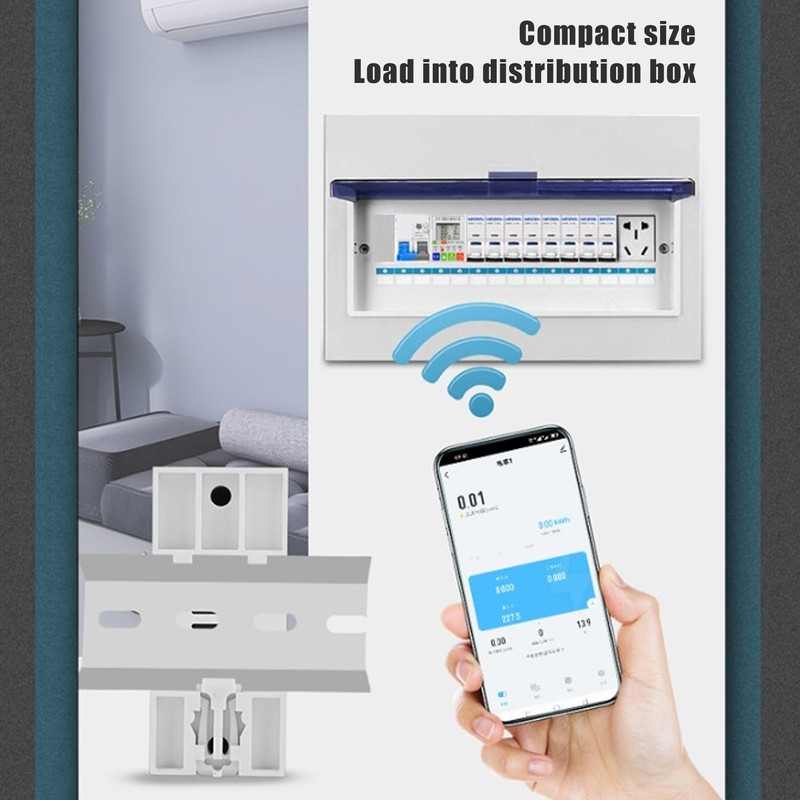 WiFi Smart Power Meter Switch for Tuya Energy Circuit Breaker