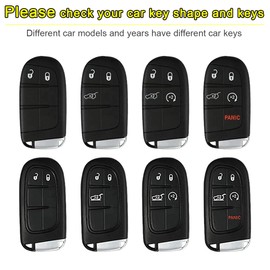 Carbon Fiber Key fob Cover Shell Compatible for Dodge Durango Challenger Journey, Compatible for Jeep Grand Cherokee Renegade Chrysler Accessories Key Case Bag Holder Cover Protect
