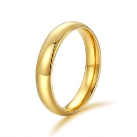 ALRNBY 18K Gold Plated Rings for Women 316L Stainless Stell Rings Jewelry (Gold Ring, US6)