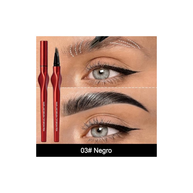 Erinde Lápiz de Cejas 4D Líquido con Efecto Microblading, 03#Black