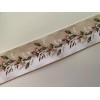 Decorative Ribbon Blush Pink Flowers on Beige and White Ribbon,