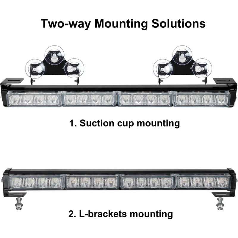 16.8-Inch Traffic Advisor Strobe Light Bar with 32LED 26 Flash