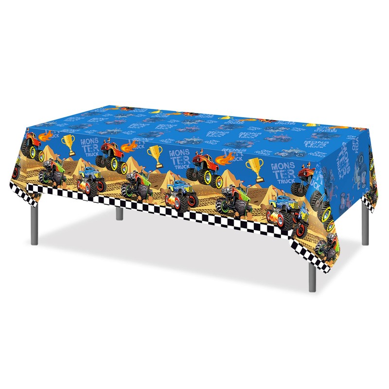 CC HOME 3 Pieces Monster Truck Tablecloths, Party Tablecloth, Tablecloths,