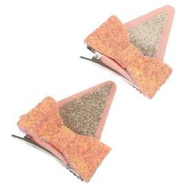 Ciieeo 2pcs Sequin Bow Hair Clips for Cute Ear Hairpins for Birthday Parties and Costume Accessories Hair Decorations