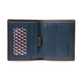 Downholme Bifold Slim Silhouette Men's Leather Wallet, maroon, Minimalist