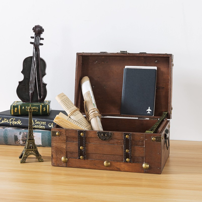 SLPR Alexander Small Wooden Treasure Chest - 11" x 7"