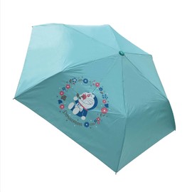 Showa Note Doraemon Folding Umbrella, For Children, For Rain or Shine, Size: 19.7 inches (50 cm), Light Blue