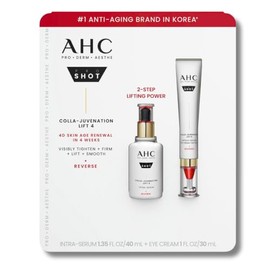 AHC Pro Shot Colla Juvenation Lift 4 Anti Aging Face Serum and Eye Cream Set, Reduce Wrinkles and Firm Skin Care, Anti-Wrinkle Retinol, Pore Tightening, 4 Collagen + 4 Peptides, 1.35 oz + 1 oz