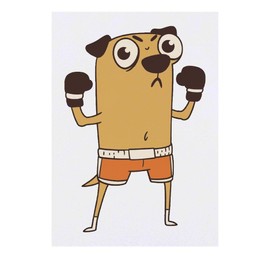 Azeeda 'Hund Boxer stehend' Temporäres Tattoo - Hautfreundlicher & Ungiftiger Abziehbild · Wasserfest (TO00085089)