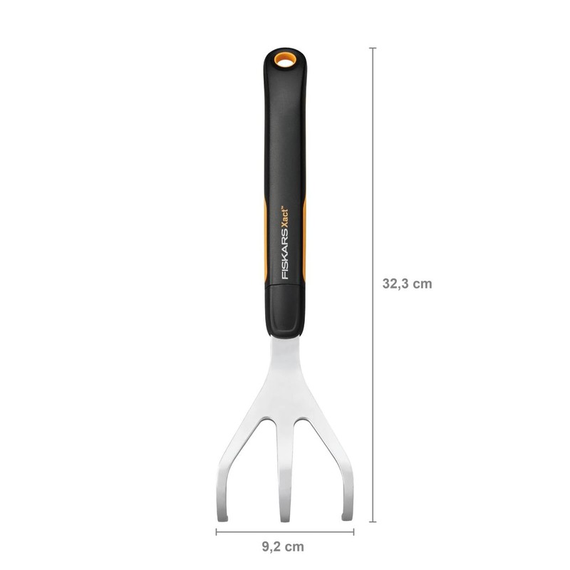 Fiskars Xact Cultivator, Length: 32.3 cm, Width: 9.2 cm, Black/Orange,