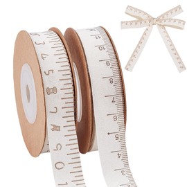 PH PandaHall 2 Styles Measuring Ribbon 18m Cotton Rulers Ribbon with Scale 15mm Wide Teacher Crafting Ribbons Measure Cloth Ribbons Seamstress Tape for School Crafts DIY Teacher Gifts Sewing