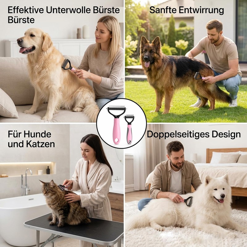 2-Piece Pet Grooming Set Undercoat Brush Dog Undercoat Brush for