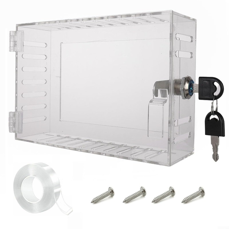 Universal Thermostat Lock Box with Key, Clear Box Guard Large