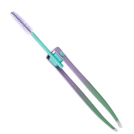 Eyebrow Tweezers for Women,2 in 1 Stainless Steel Eyebrow Clip with Brush - Double Eyelids Brush, Ingrown Hair Removal, Makeup Grooming Tool for Women Men