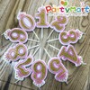 PartyMart Number 4 Giltter Candle, Pink Number 4