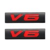CARRUN 2 Pcs V6 Emblem 3D Metal Nameplate Badge Decal