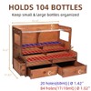 OPHIR Wooden Paint Organizer for 104 Bottles with 2 Brush