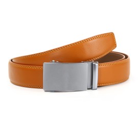 Nelbons Men's Belt, Leather Ratchet Belt for Men with Slide Buckle,Trim to Fit width 3.5cm 1 3/8 inch
