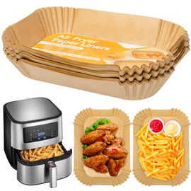 Air Fryer Liners, 100Pcs Air Fryer Disposable Paper Liners for Ninja Dual Air Fryer, Oil & Water-Proof Parchment Paper Liners for AF300UK AF400UK Accessories Salter and Other Dual Zone Air Fryer