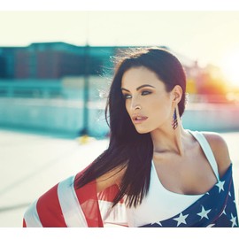 Patriotic Red White Blue American USA Flag Earrings,Flip Flop Sandal Butterfly Diamond Dangle Drop Earring，4th of July Independence Day Jewelry(National flag)