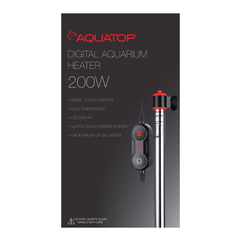 Aquatop 200W Digital Aquarium Heater with External Control - Fully