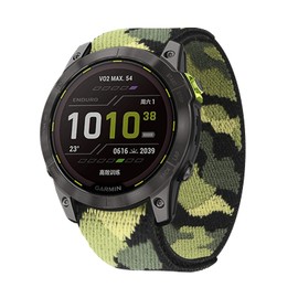 Fleshy Leaf Band Compatible with 22mm Hook and Loop Quick Dry Watch Band for Fenix 6/Fenix 5/ Fenix 7/EPIX 2, Woven Nylon Ultralight Sport Wristband Strap for Garmin Fenix 6 Pro/Sapphire,Instinct,Forerunner 955 (Camouflage green)